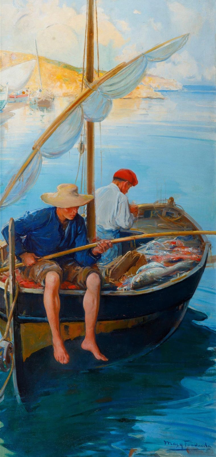 arcadi mas i fondevila barcelona 1852 sitges barcelona 1934 fishing day oil on canvas signed in the lower right corner · Setdart Auction House · 2026-04-21 Arcadi Mas i Fondevila comparable auction result: arcadi mas i fondevila barcelona 1852 sitges barcelona 1934 fishing day oil on canvas signed in the lower right corner