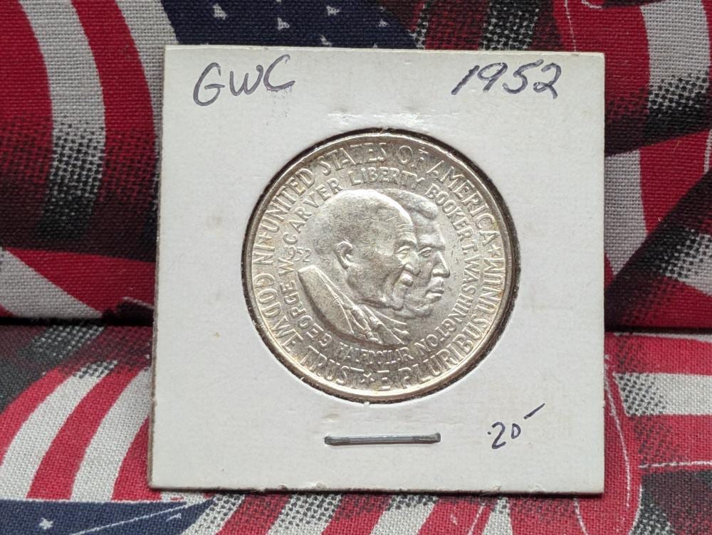 George Washington Carver comparable auction result: 1952 george washington carver 90 silver commemorative half dollar