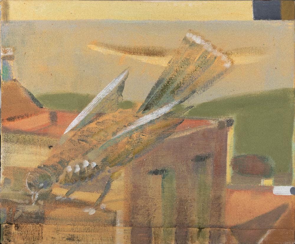 Merlin James comparable auction result: merlin james b 1960 bird 17 acrylic on canvas 45 7 x 55 9cm signed inscribed and dated 20 07 8 verso provenance with kerlin gallery dublin label verso