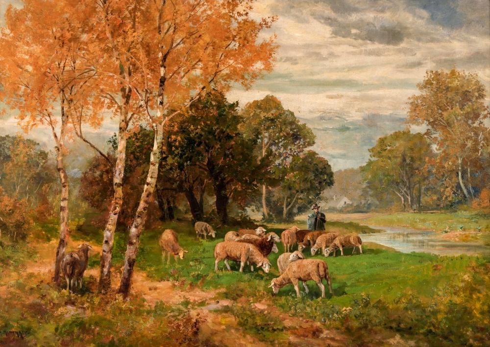 Alois Arnegger comparable auction result: alois arnegger 1879 1963 paesaggio con pecore