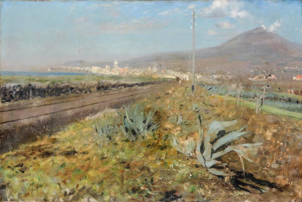 Giuseppe de Nittis comparable auction result: giuseppe de nittis 1846 1884 la ferrovia di torre annunziata