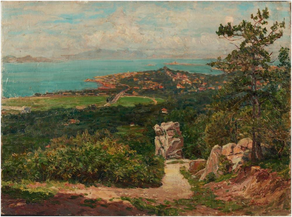 Sergej Ivanovic Lobanov comparable auction result: sergei ivanovich lobanov russian 1887 1943 landscape with distant view of village and sea oil on canvas 16 5 8 x 22 3 8 in 42 2 x 56 8 cm