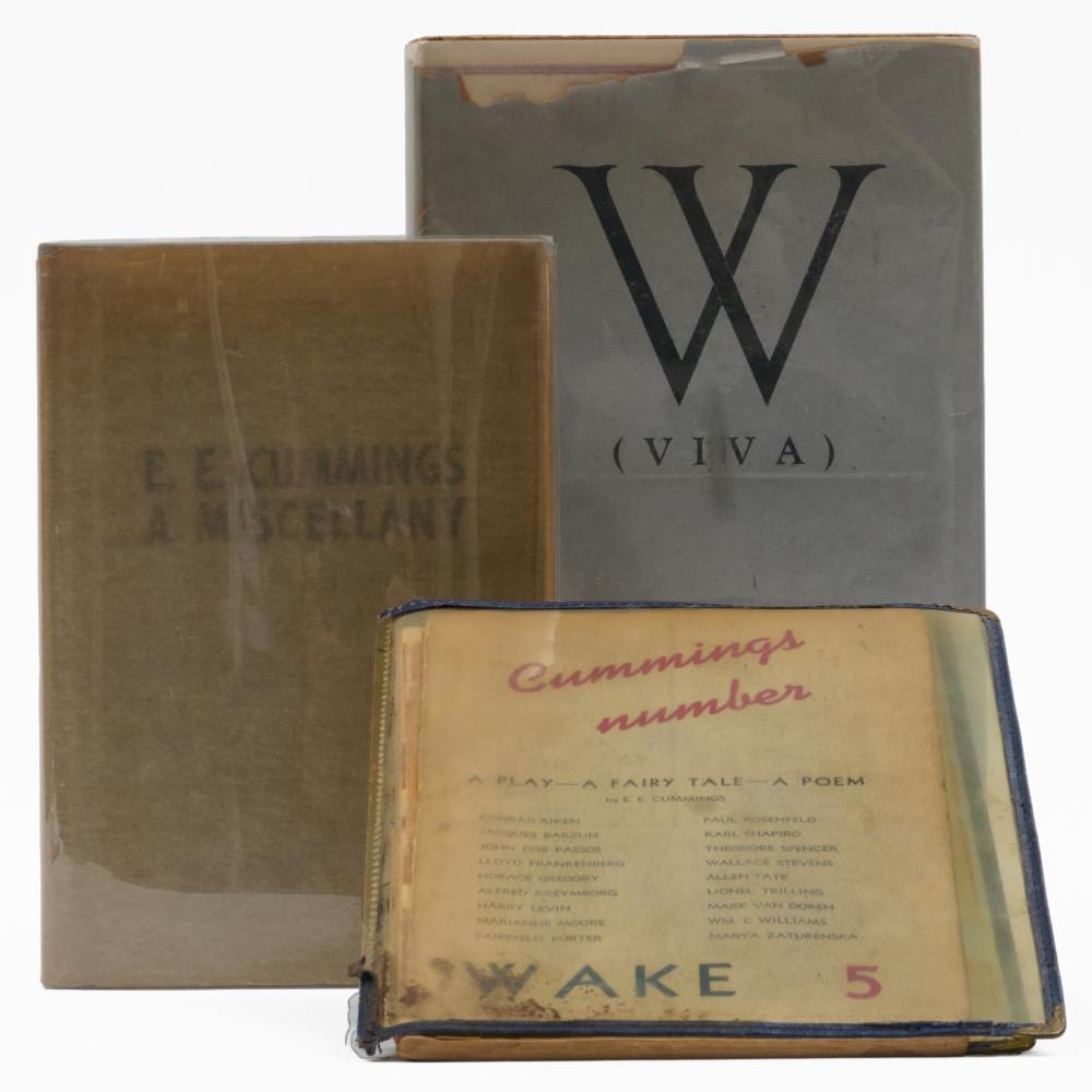 E. E. Cummings comparable auction result: e e cummings 1894 1962 group of three books