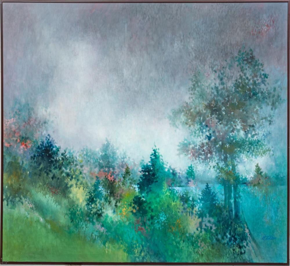 Richard Kozlow comparable auction result: richard kozlow american 1926 2008 acrylic on canvas h 66 w 78 forest lake
