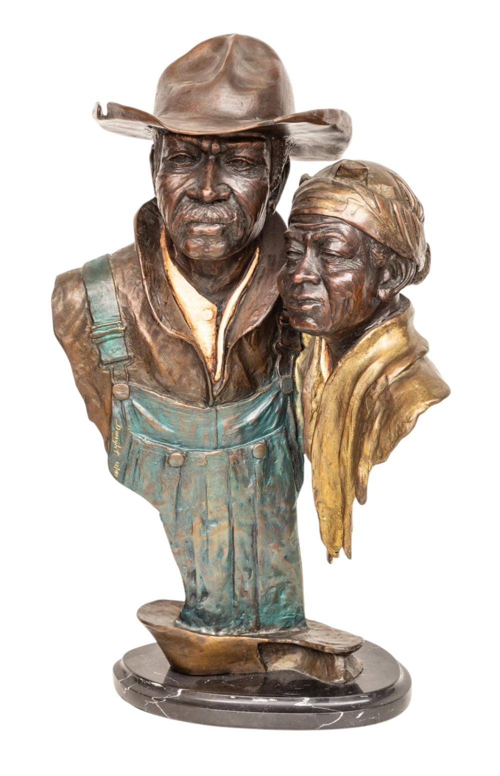 Ed Dwight comparable auction result: ed dwight american b 1933 original bronze sculpture dirt farmers sn 12 40 h 22 dia 14