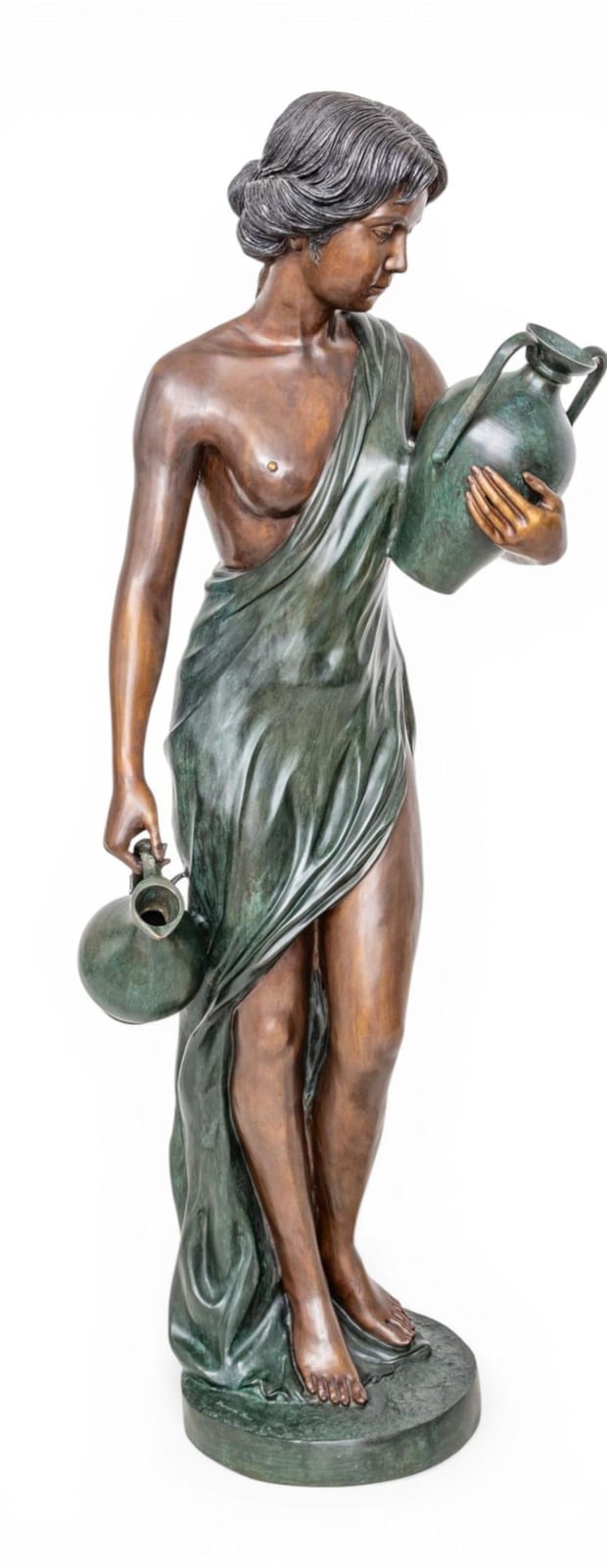 Leonardo Rossi comparable auction result: leonardo rossi italian b 1957 art nouveau style bronze sculpture 20th cent classical maiden h 61 w 20 depth 18