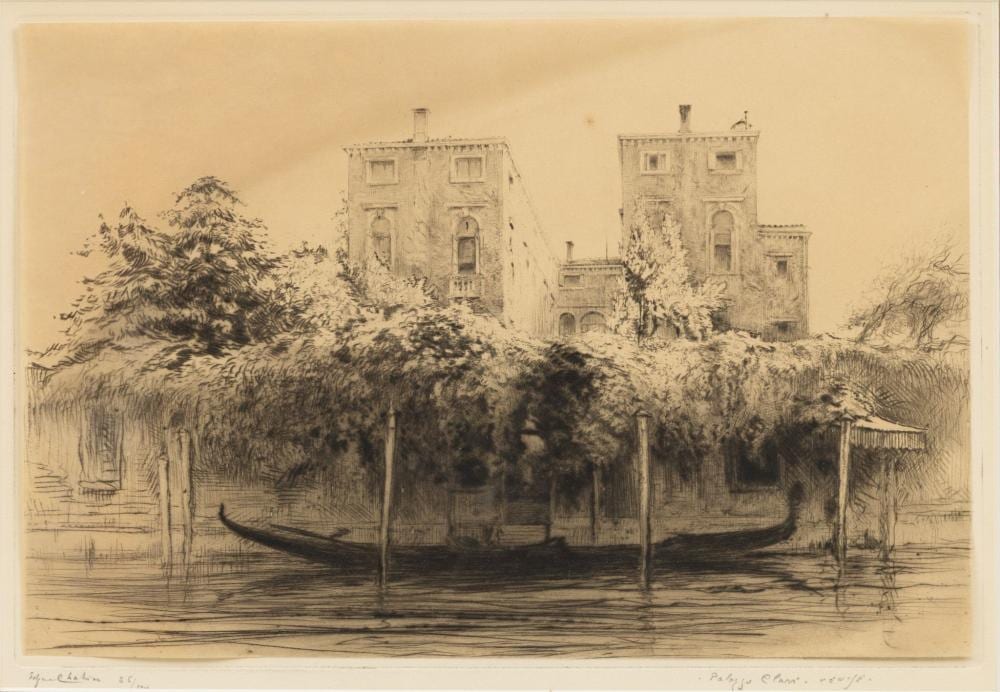 Edgar Chahine comparable auction result: edgar chahine french armenian 1874 1947 etching and drypoint on paper ca 1923 venice palazzo clari h 8 4 w 12 5