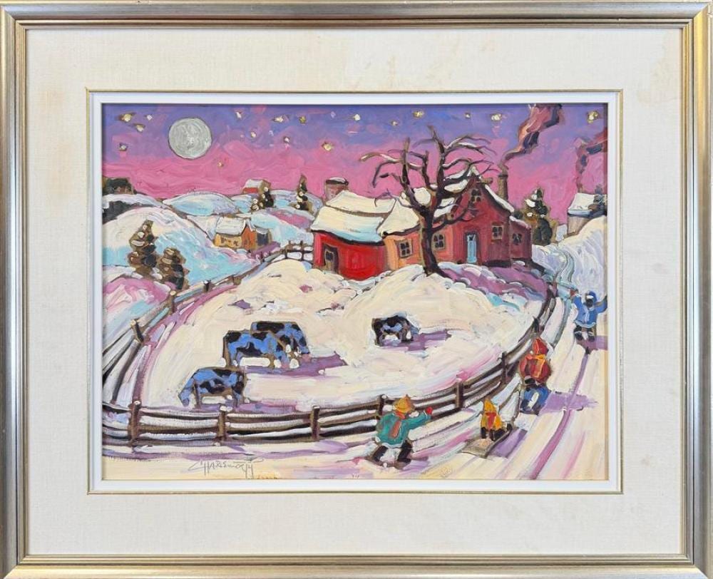 Rod Charlesworth comparable auction result: rod charlesworth full moon pastoral painting