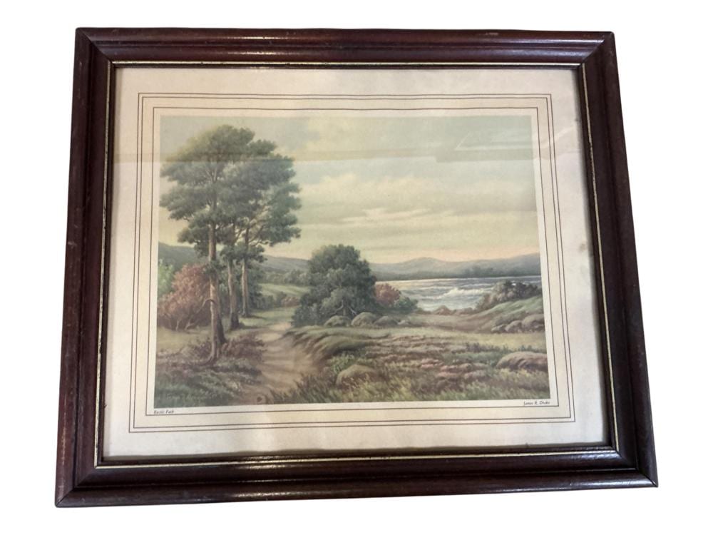 James Drake comparable auction result: vintage framed rustic path by james drake