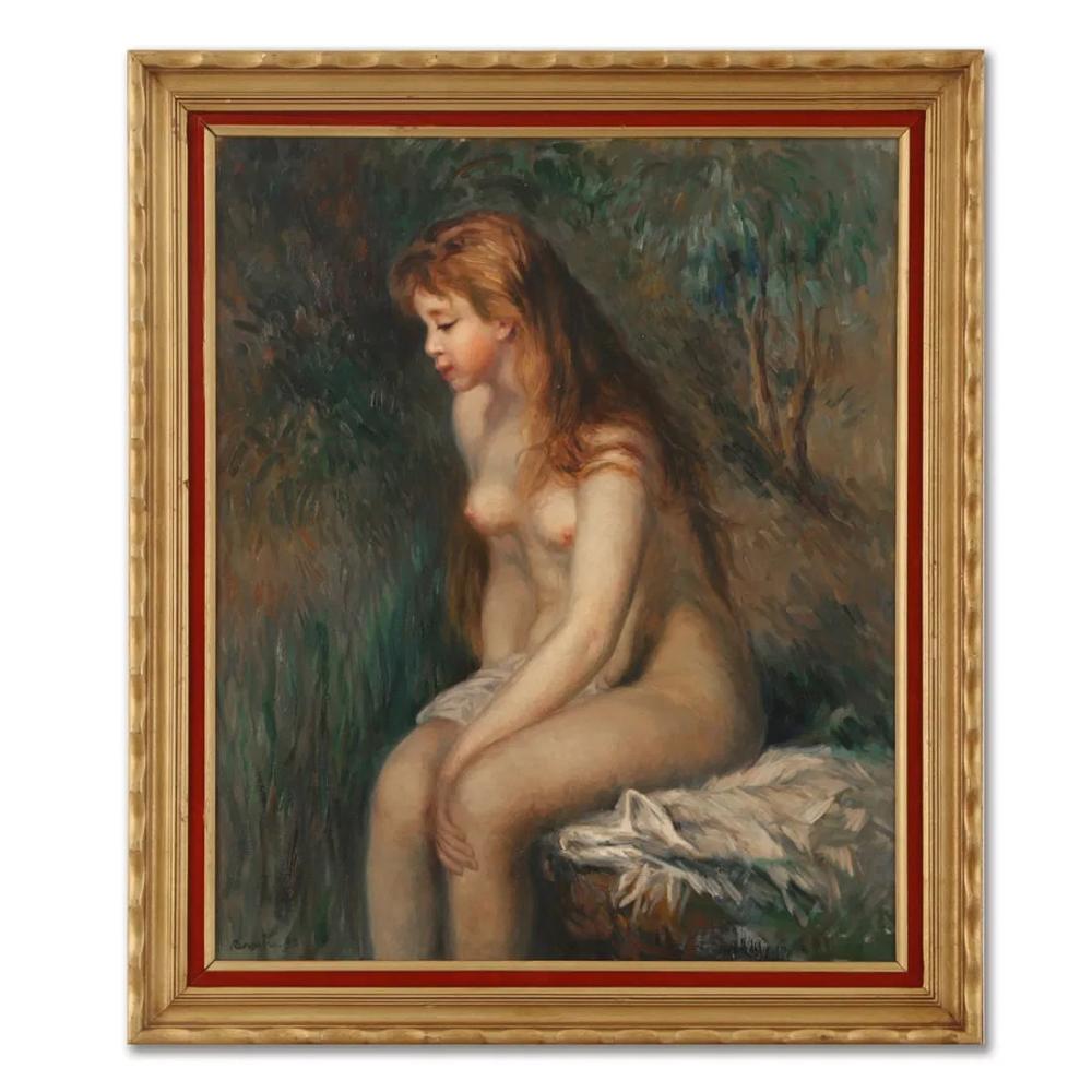 'Young Girl Bathing', Oil on Canvas, a Signature Pierre-Auguste Renoir sold by Topwells, lot 31 — auction record photograph