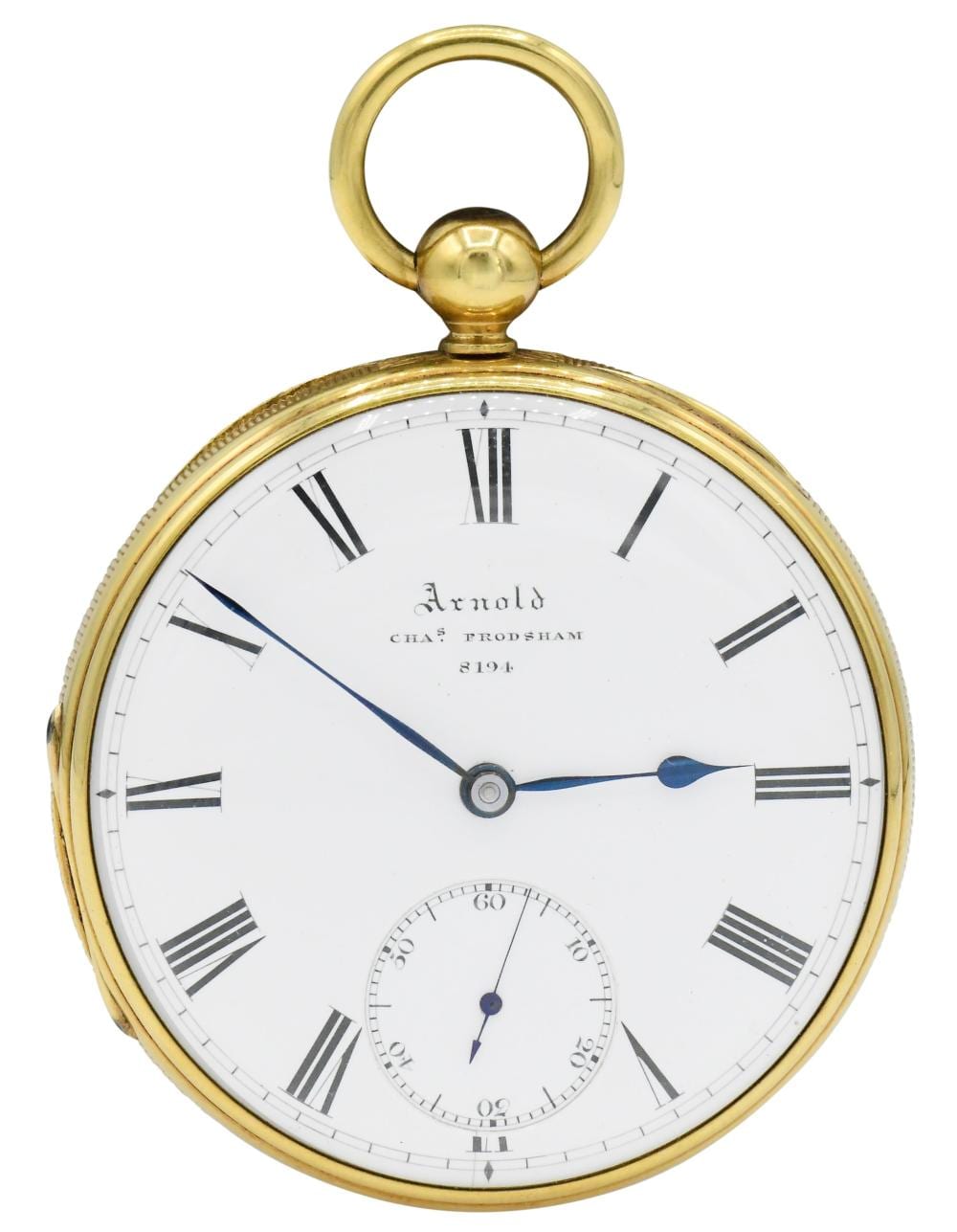 Arnold (1886) Hoffmann comparable auction result: arnold charles frodsham 18k gold key wind pocket watch no 8194 london