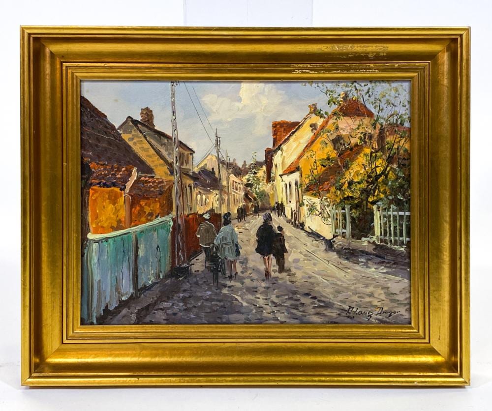 A. Lang comparable auction result: a lang 20th c danish street scene o c