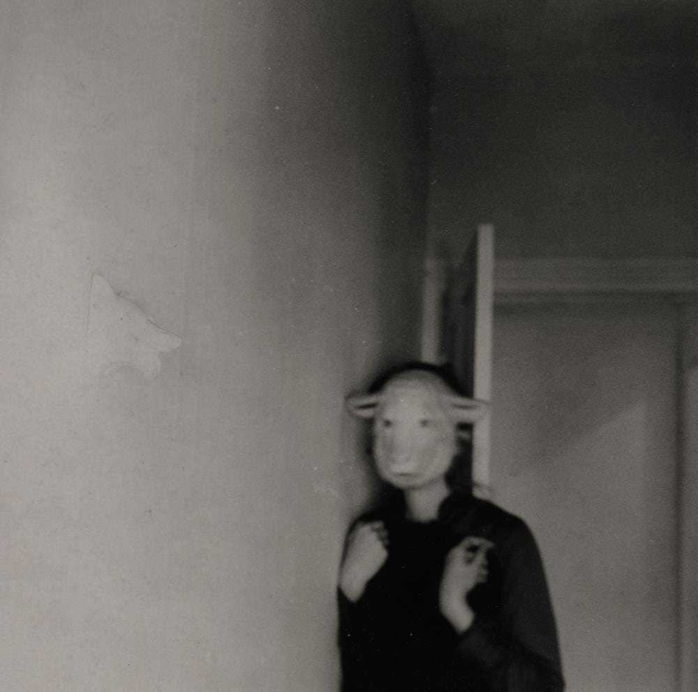 Francesca Woodman comparable auction result: francesca woodman 1958 1981 untitled daniel wolf in sheep mask 1979