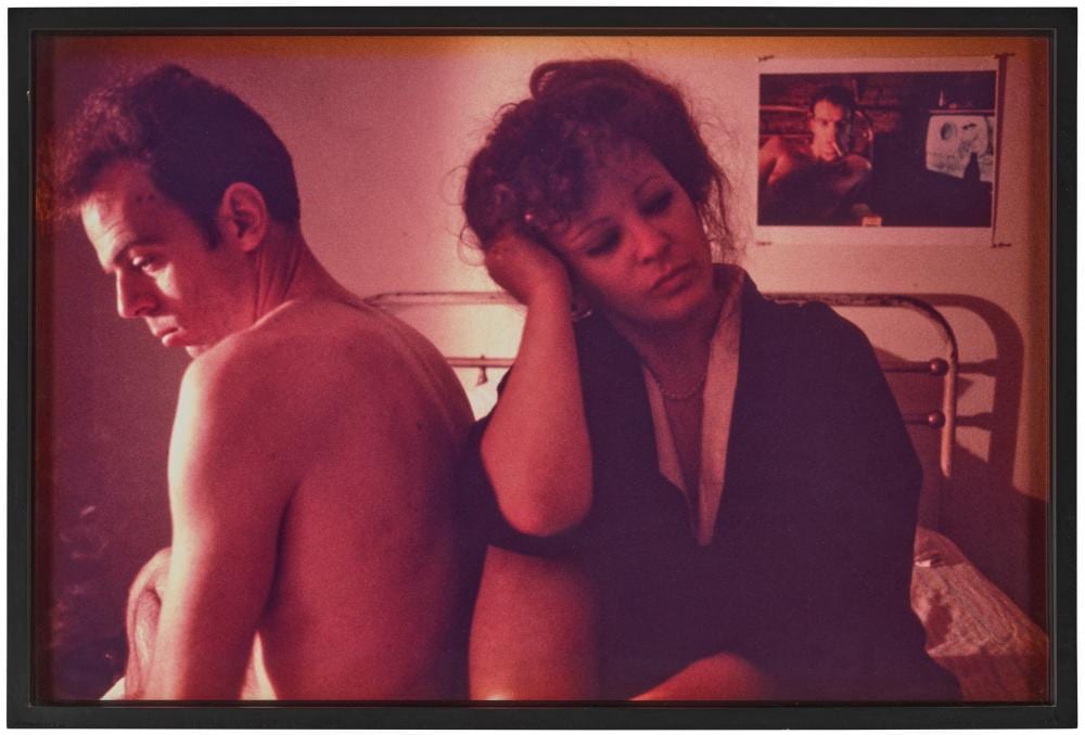 Nan Goldin comparable auction result: nan goldin b 1953 self portrait in kimono with brian nyc 1983 signed