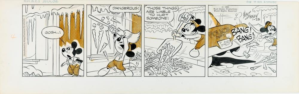 Floyd Gottfredson comparable auction result: floyd gottfredson mickey mouse 1962