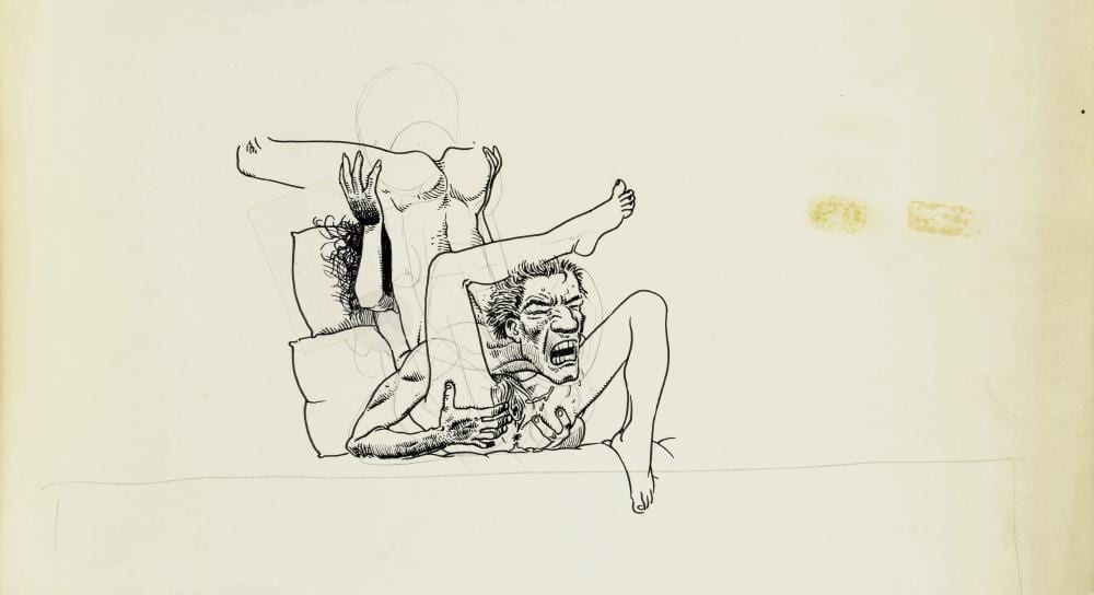 Andrea Pazienza comparable auction result: andrea pazienza la posizione del caimano 1980s