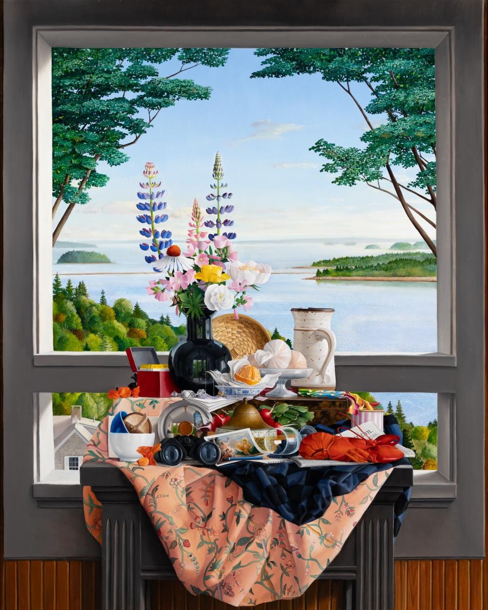 James Aponovich comparable auction result: james aponovich am b 1948 still life penobscot bay 1992 oil on canvas framed