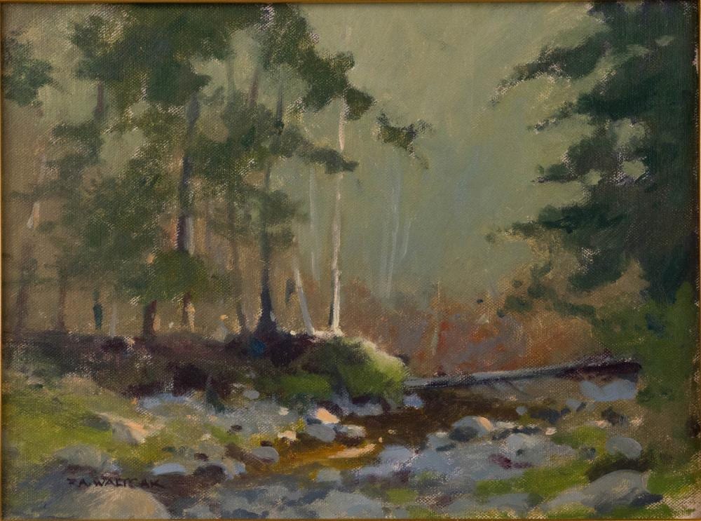 Robert A Waltsak comparable auction result: robert a waltsak american 1944 spring greens oil on canvas