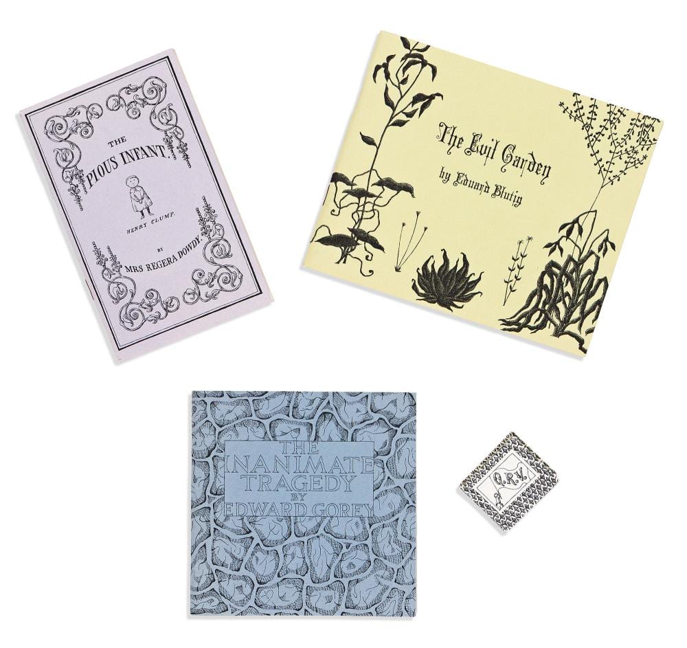 edward gorey 1925 2000 q r v and the fantod pack boston anne david bromer 1989 · Swann Auction Galleries · 2026-04-23 Edward Gorey comparable auction result: edward gorey 1925 2000 q r v and the fantod pack boston anne david bromer 1989