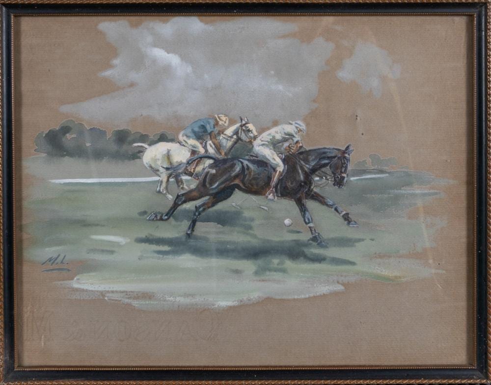 Michael Lyne comparable auction result: michael lyne british 1912 1989 the polo match and making a strike