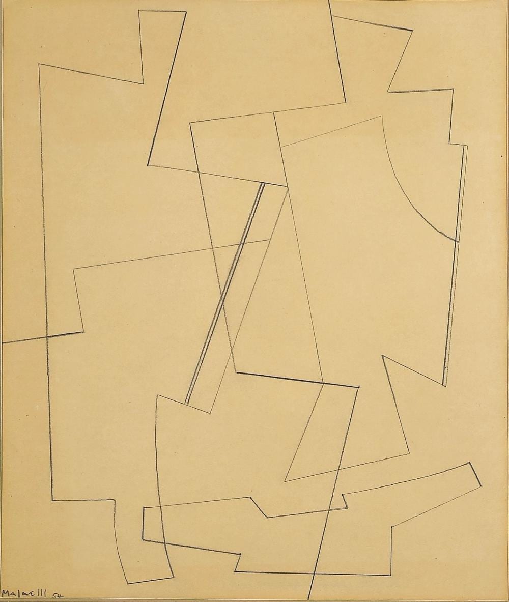 Alberto Magnelli comparable auction result: alberto magnelli senza titolo 1954