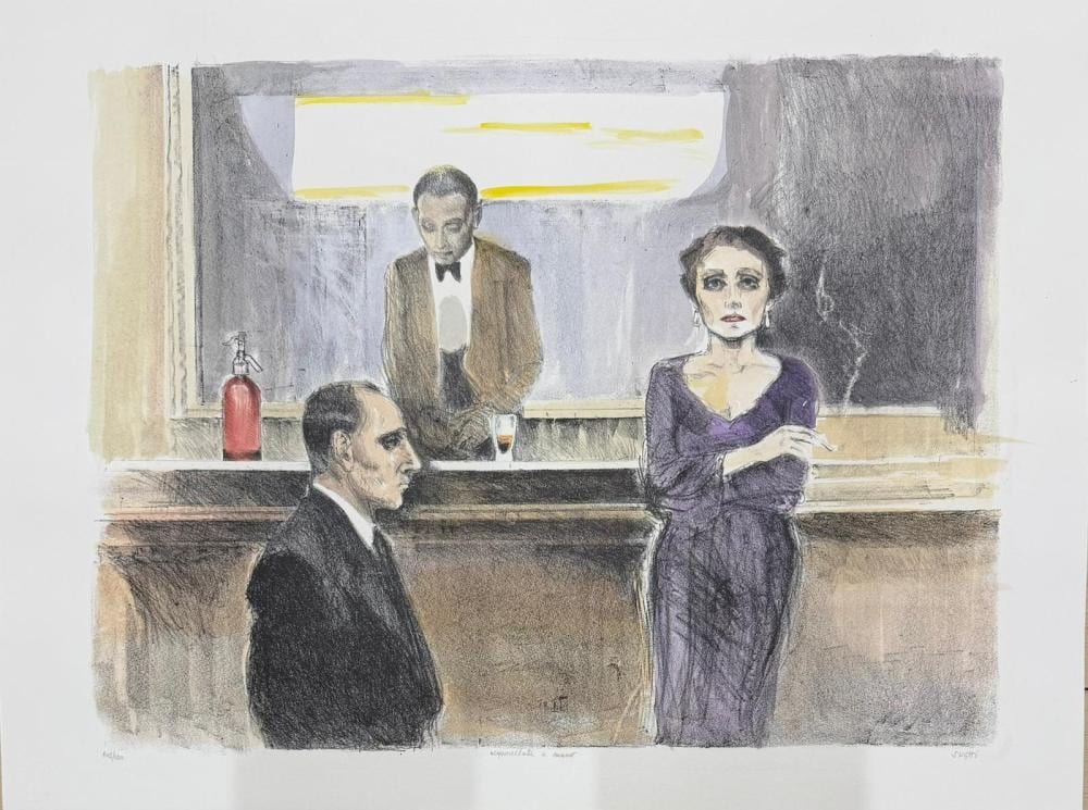 Alberto Sughi comparable auction result: alberto sughi al bar