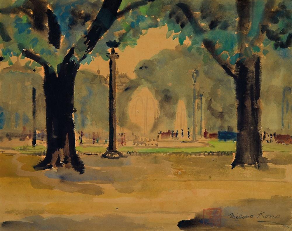 Misao Kono comparable auction result: micao kono 1876 1954 japanese artist watercolor