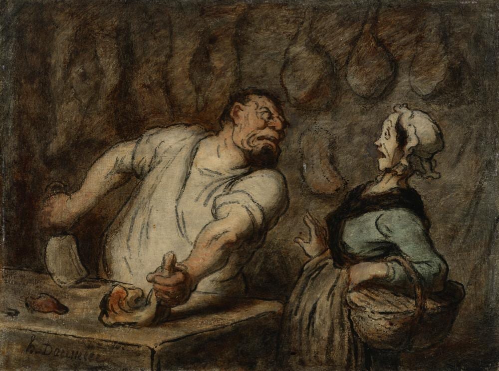 Honoré Daumier comparable auction result: honor daumier 1808 1879 le boucher march de montmartre dit le bouche