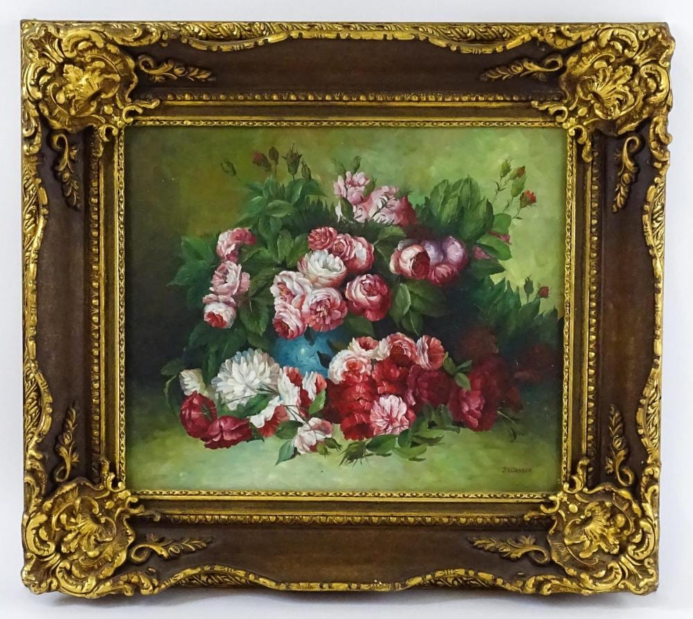 Johan Laurentz Jensen comparable auction result: j l jensen 20th century oil on canvas a still life study of pink flowe