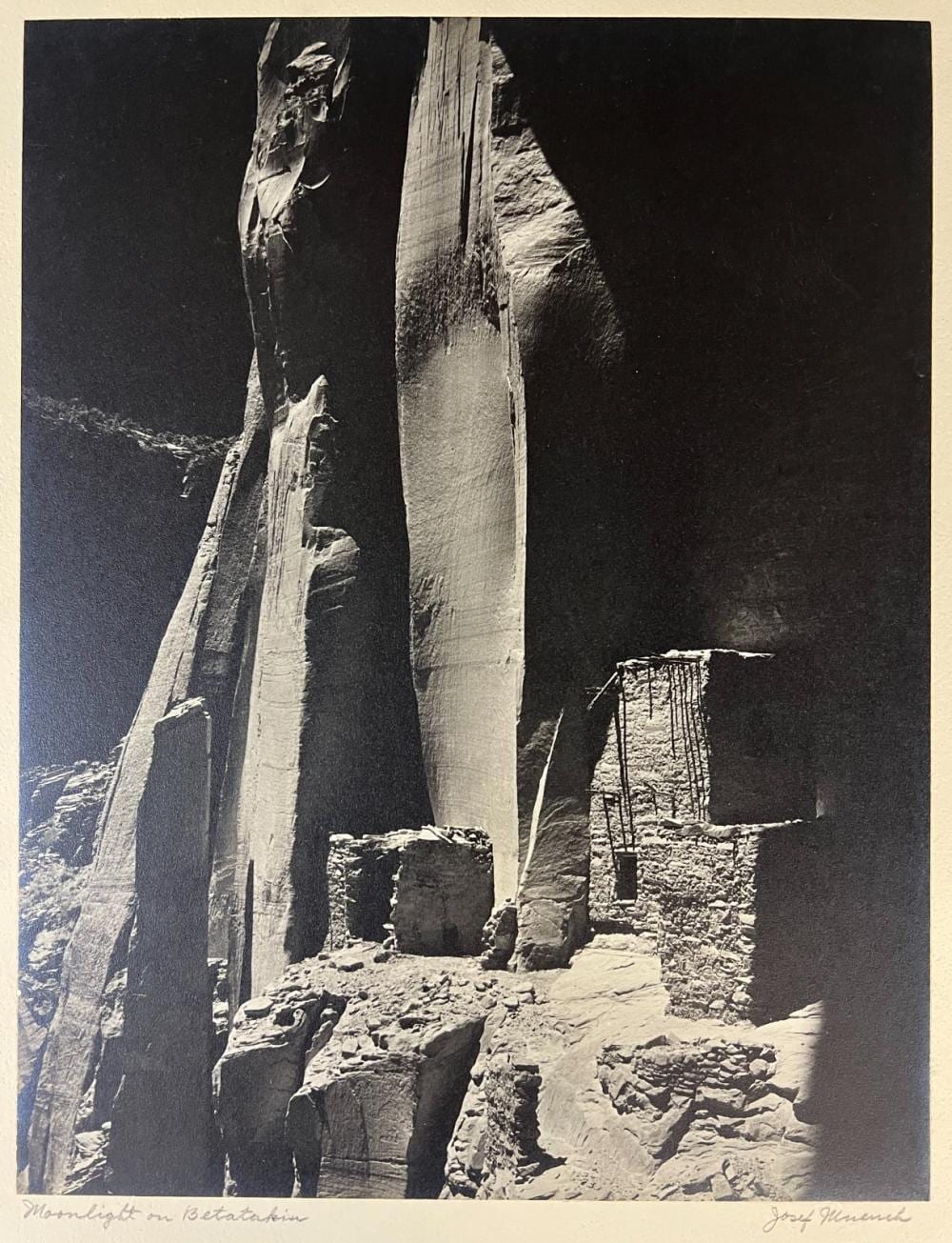 Josef Muench comparable auction result: josef muench b w silver gelatin photograph moonlight on betatakin