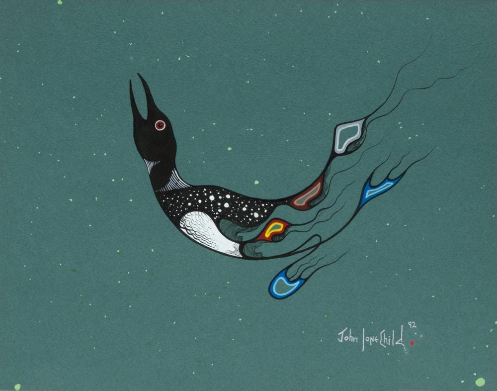 John Lonechild comparable auction result: john lonechild loon underwater