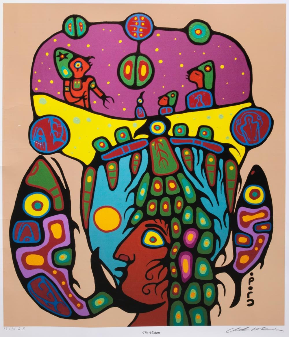 Christian Morrisseau comparable auction result: christian morrisseau the vision