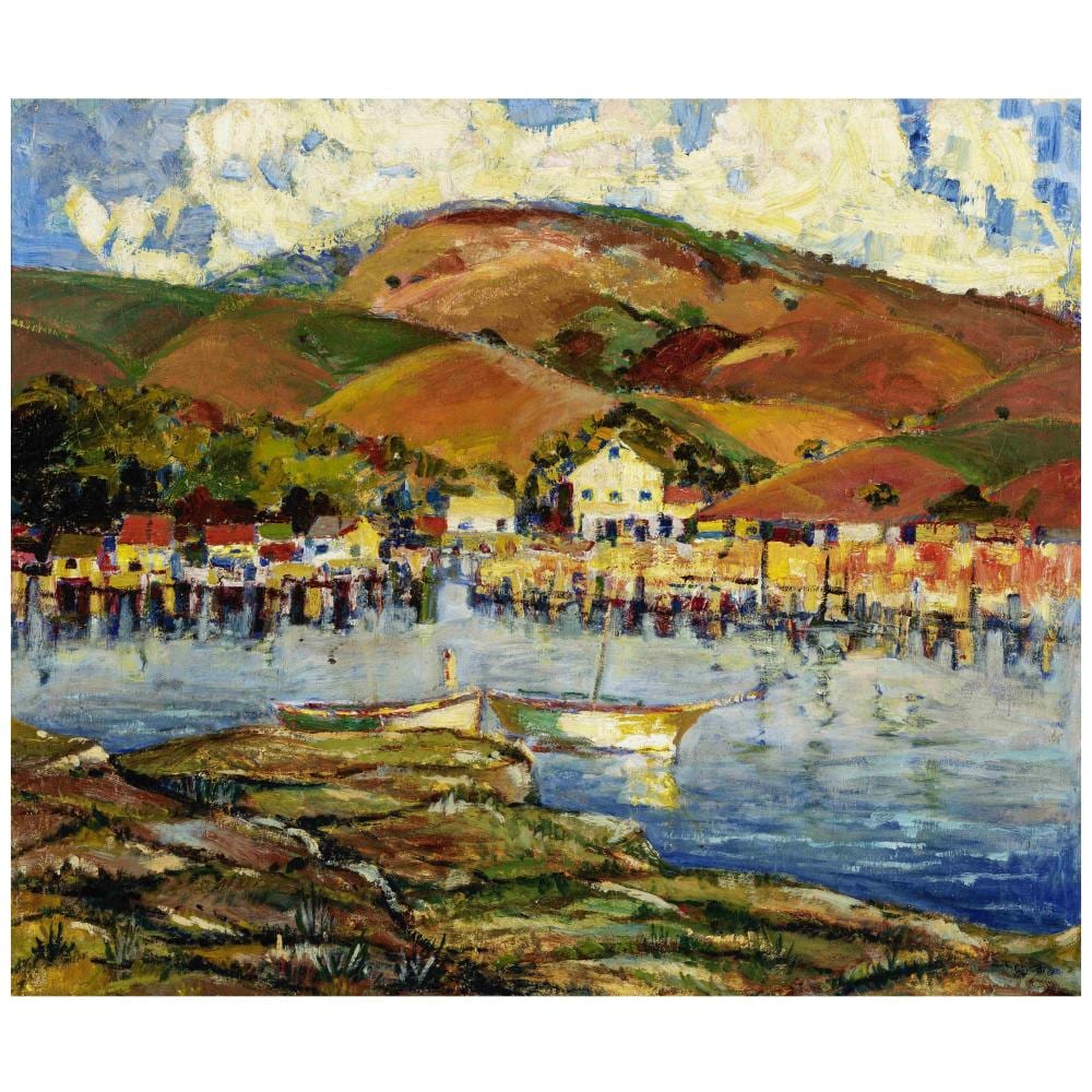 Selden Connor Gile comparable auction result: selden connor gile 1877 1947 glorious hill arks on belvedere lagoon from san rafael avenue 30 1 2 x 36 1 4 in painted circa 1926
