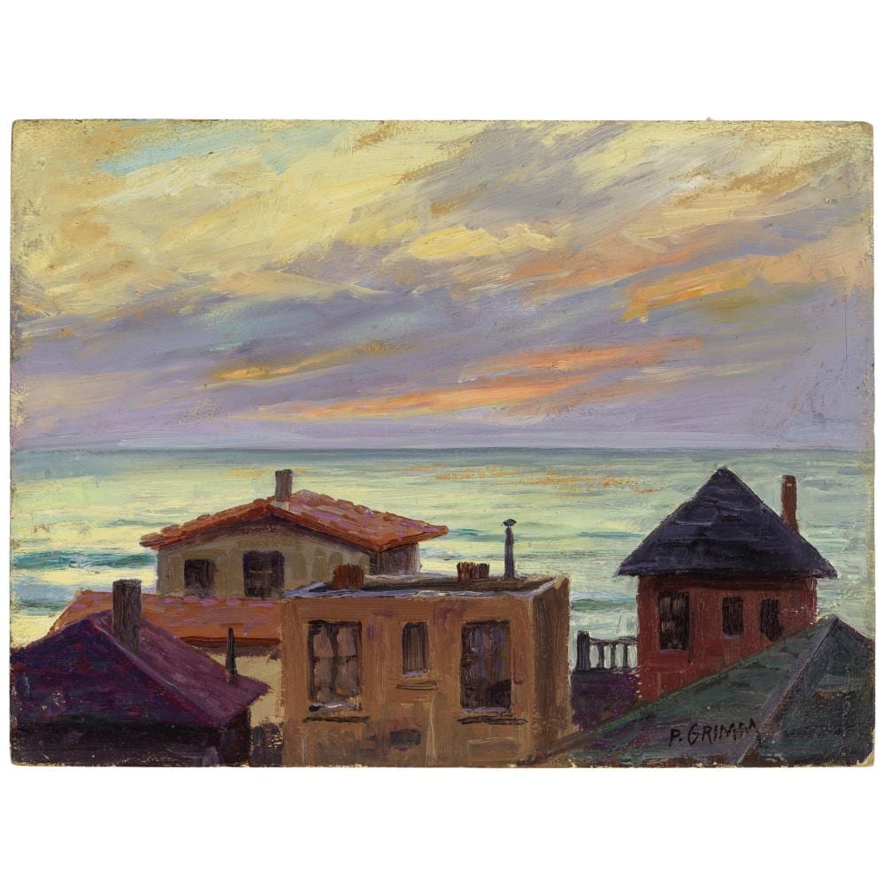Paul Grimm comparable auction result: paul grimm 1891 1974 seaside sunsets a group of two each 9 x 12 in