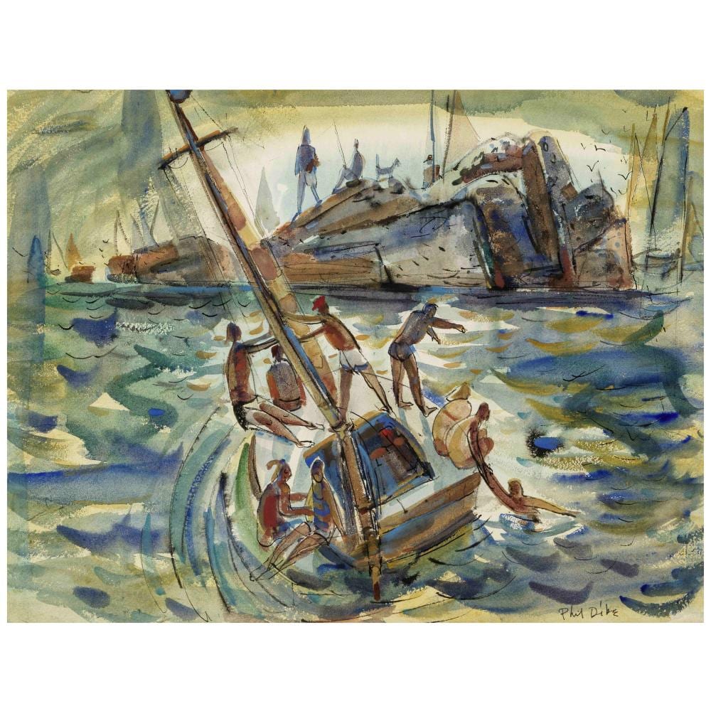phil dike 1906 1990 summer fun newport sight 17 1 4 x 22 3 4 in · Bonhams · 2026-04-15 Phil Dike comparable auction result: phil dike 1906 1990 summer fun newport sight 17 1 4 x 22 3 4 in