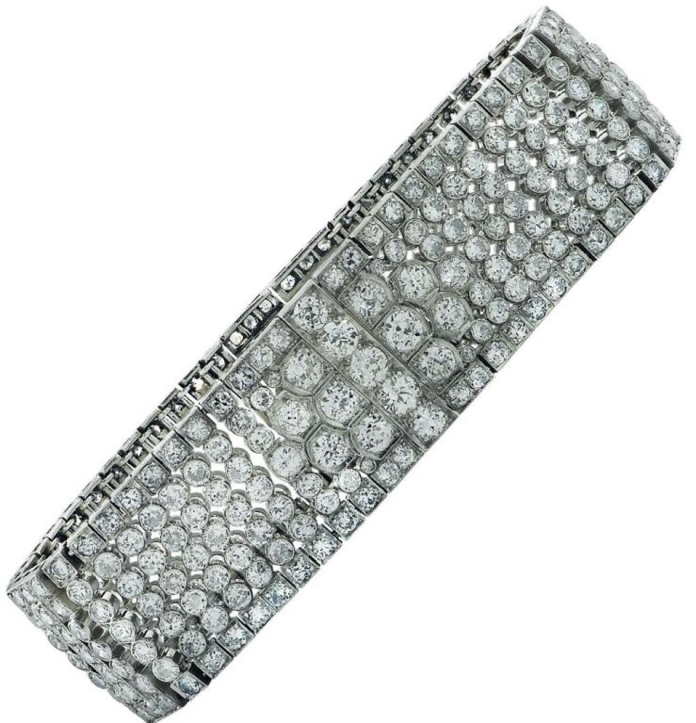 Art Deco 15 Carat Diamond Bangle Bracelet sold by Joshua Kodner, lot 601 — auction record photograph