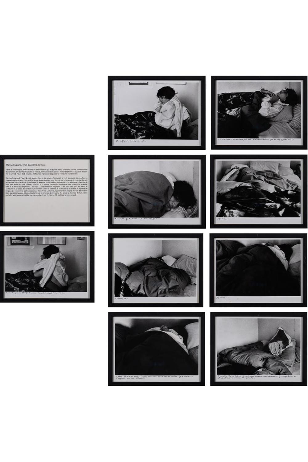 Sophie Calle comparable auction result: sophie calle born in 1953 marino vagliano twenty second sleeper 1979