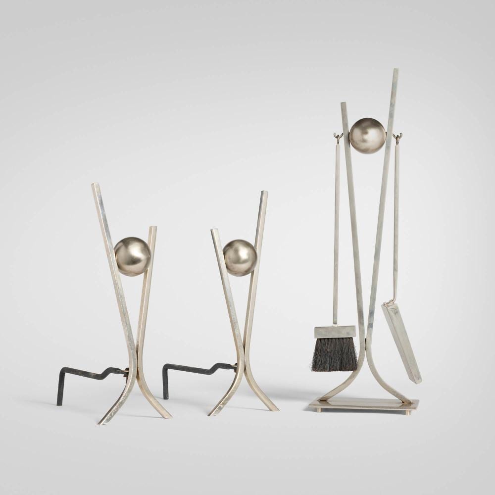Donald Deskey comparable auction result: donald deskey attribution fireplace tool set