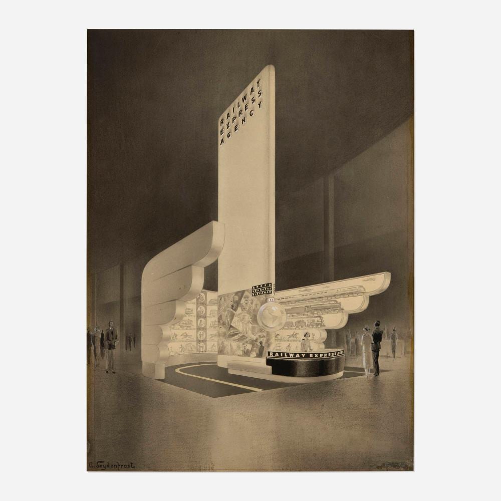 Alexander Leydenfrost comparable auction result: alexander leydenfrost railway express agency rendering