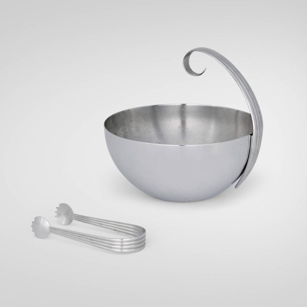 Russel Wright comparable auction result: russel wright ice bowl with tongs