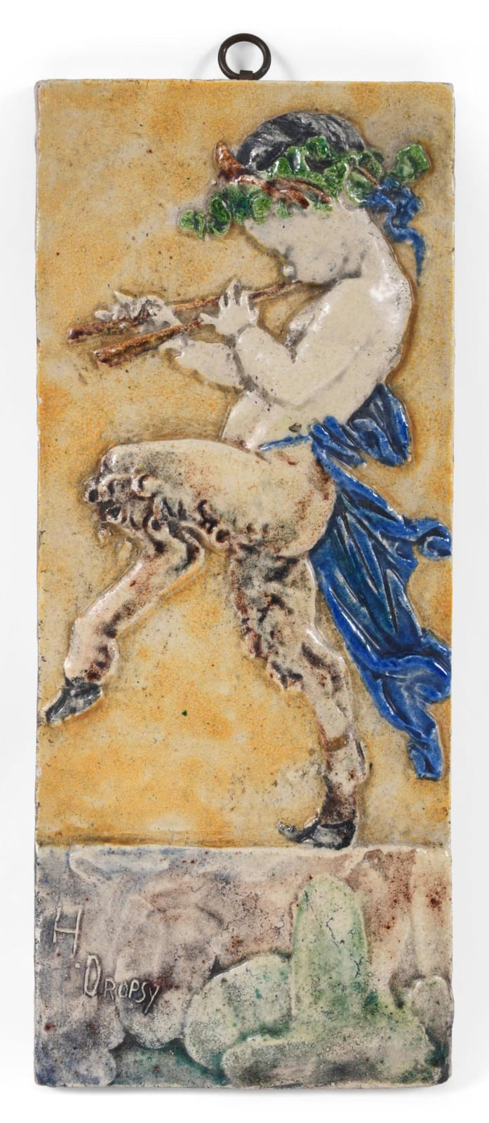 Henri Dropsy comparable auction result: henri dropsy paris glazed ceramic plaque 8 5 8 x 3 3 4 in