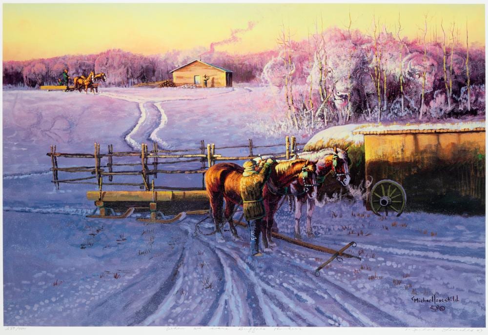Michael Lonechild comparable auction result: michael lonechild when we were buffalo hunters