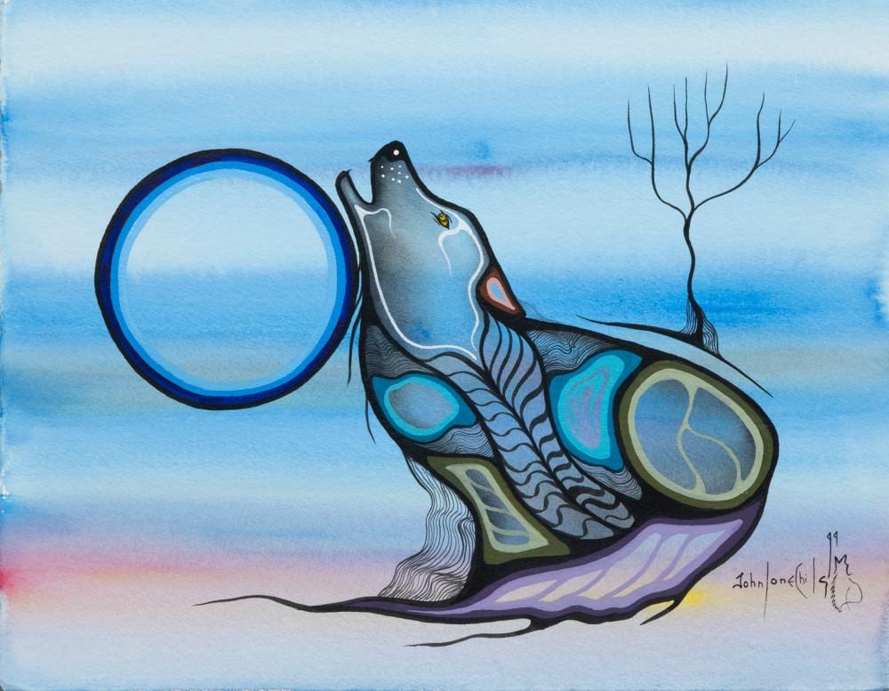 John Lonechild comparable auction result: john lonechild howling wolf