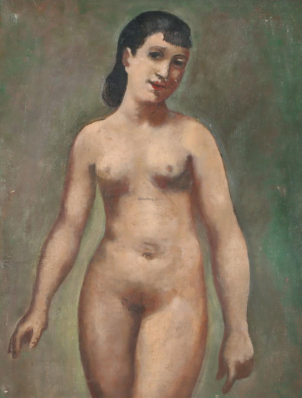 August Wilhelm Dressler comparable auction result: august wilhelm dressler frauenakt am ofen