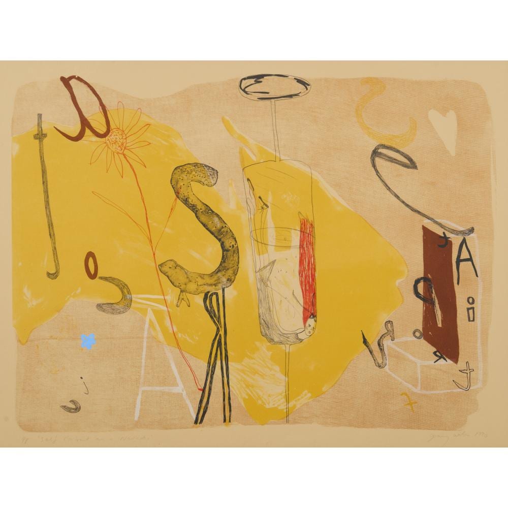Jenny Watson comparable auction result: jenny watson born 1951 self portrait as a narcotic 1990 lithograph ed p p 66 x 90 5cm image irregular 76 x 100 5cm sheet