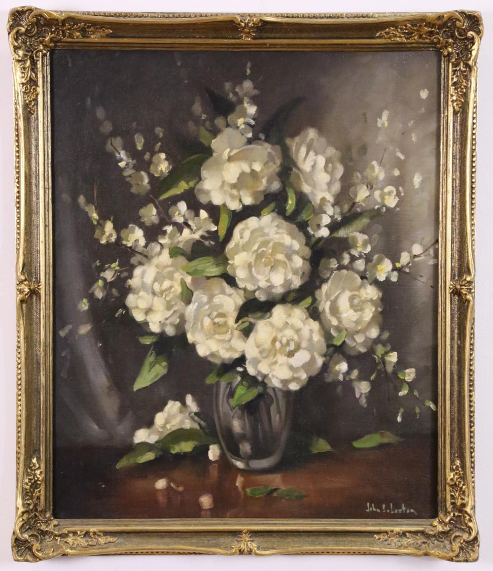 John Loxton comparable auction result: john loxton still life floral oil on canvas h 59cm w 48cm