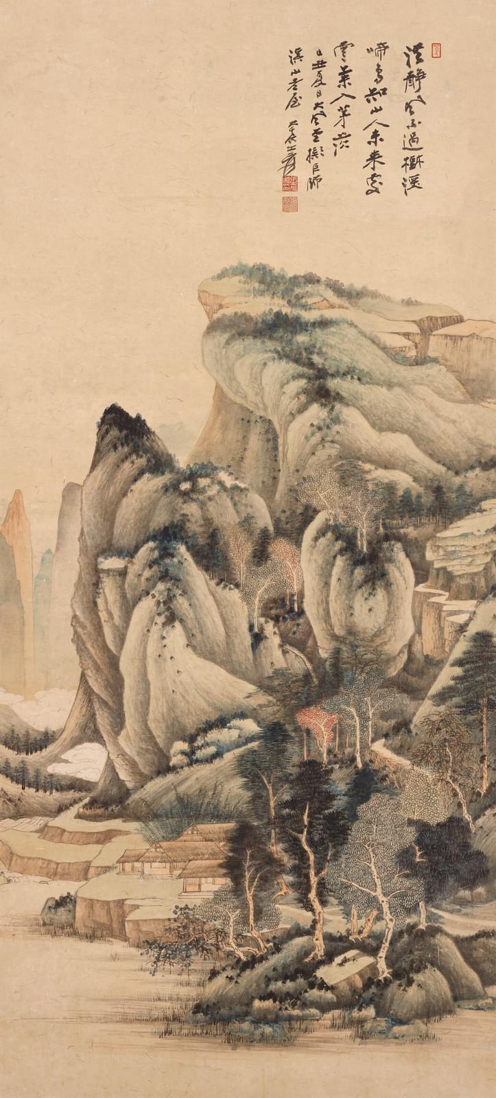 Zhang Daqian (1899-1983). Landscape after Juran. Hanging scroll, ink and co comparable sale
