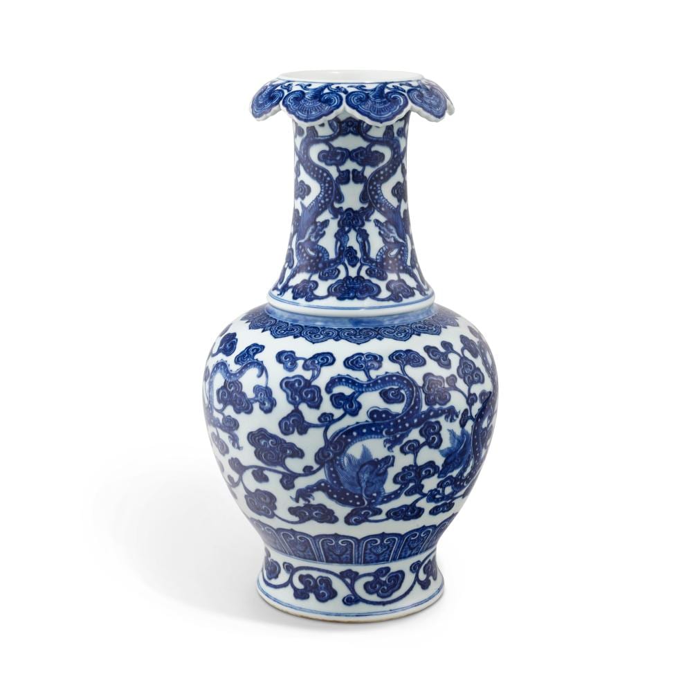 A Fine And Exceptionally Rare Blue AND WHITE ‘NINE DRAGON’ VASE. QIANLONG S comparable sale