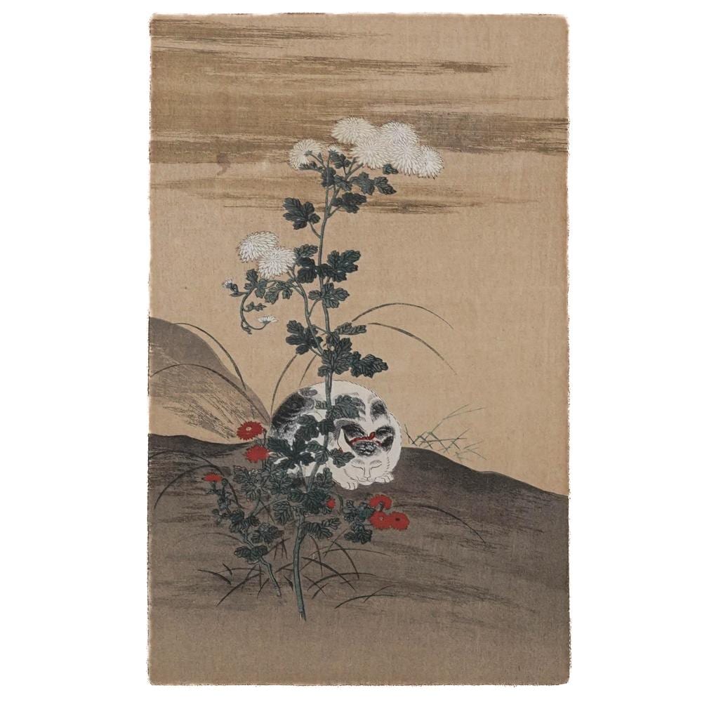 Hanabusa Itcho comparable auction result: hanabusa itcho 1652 1724 a white cat woodblock print