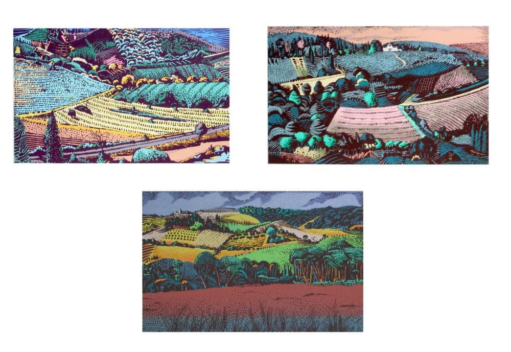 milton glaser lot of three italian landscape screenprints · RoGallery · 2026-04-23 Milton Glaser comparable auction result: milton glaser lot of three italian landscape screenprints